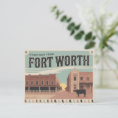 Carte postale vintage Fort Worth | Salutation (Debout devant)