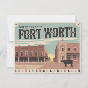 Carte postale vintage Fort Worth Salutation