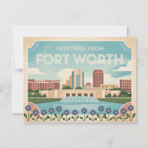 Carte postale vintage Fort Worth Salutation