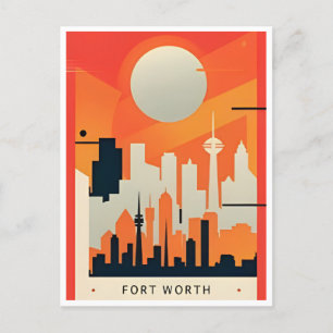 Carte Postale Vintage Fort Worth Texas Salutations de