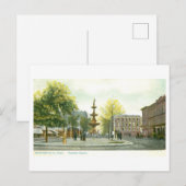 Carte Postale Vintage Fountain Square, Springfield, Ohio (Devant / Derrière)