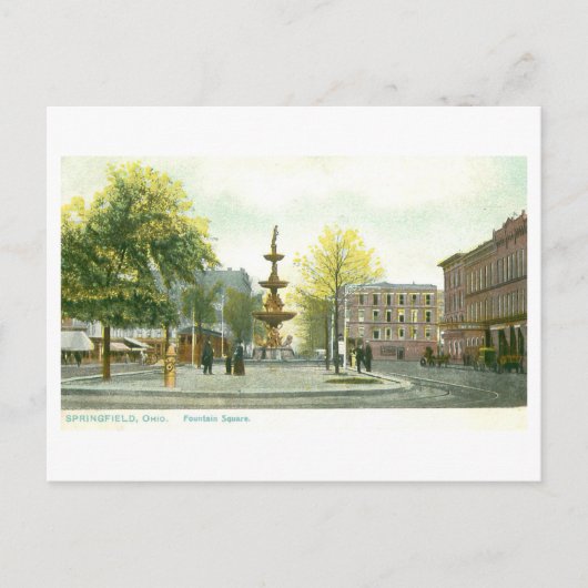 Carte Postale Vintage Fountain Square, Springfield, Ohio (Devant)