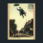 Carte Postale Vintage français chic parapluie volant homme<br><div class="desc">C'est une carte postale si amusante ! Cette vieille carte française montre une scène de rue avec un Homme volant au-dessus d'un parapluie !</div>