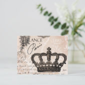 Carte Postale vintage français moderne shabby chic couronne (Debout devant)
