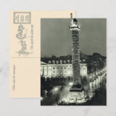 Carte Postale Vintage France Paris, Place Vendome (Devant / Derrière)