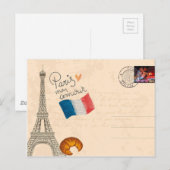 Carte Postale Vintage France Paris Tour Eiffel (Devant / Derrière)