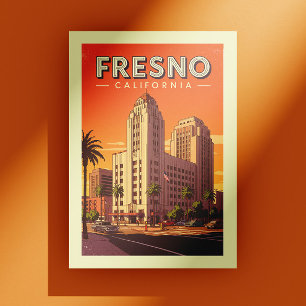 Carte Postale Vintage Fresno Californie
