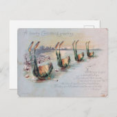 Carte Postale Vintage Funny Frog Skating Fail (Devant / Derrière)