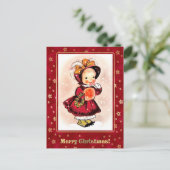 Carte Postale Vintage Funny Petite Fille Noël (Debout devant)