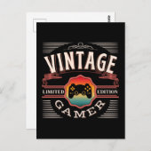 CARTE POSTALE VINTAGE GAMER LIMITED EDITION (Devant / Derrière)