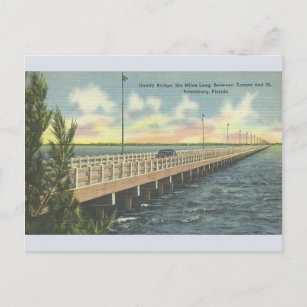 Carte postale vintage Gandy Bridge Tampa St. Peter