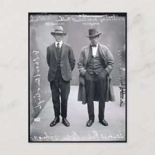 Carte Postale Vintage Gangster Police criminelle photo de fusil