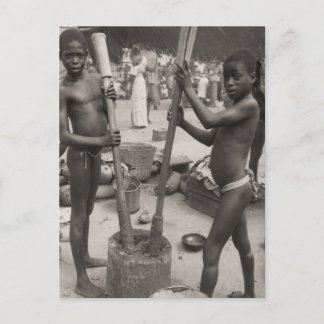 Carte Postale Vintage, garçons africains, Afrique subsaharienne