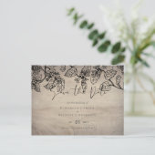 Carte Postale Vintage Garden Feuille Classic Budget Mariage (Debout devant)