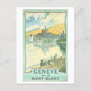 Carte postale vintage Genève Suisse Travel