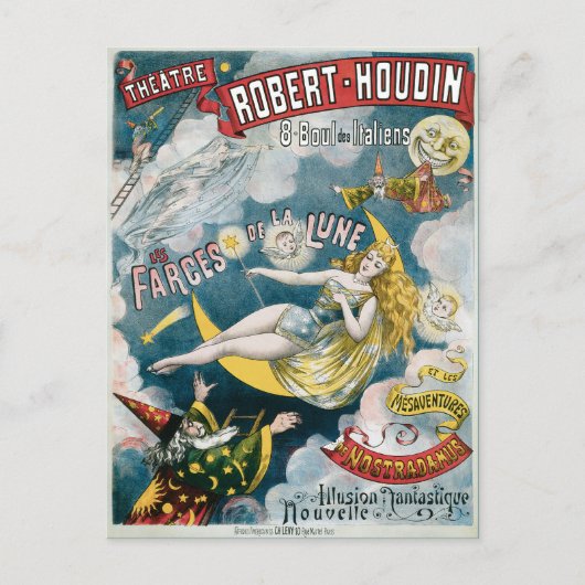 Carte Postale Vintage George Melies Illusion Fantastique (Devant)