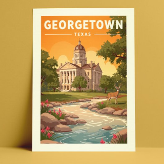 Carte Postale Vintage Georgetown Texas