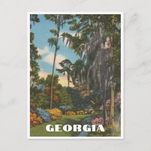 Carte Postale Vintage Georgia Garden Scene (Devant)