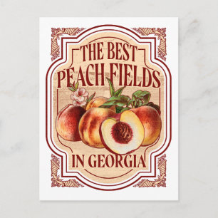 Carte postale vintage Georgia Peach Fields