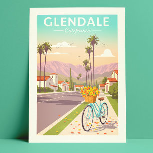Carte Postale Vintage Glendale Californie
