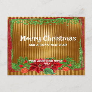 Carte postale vintage Gold Holiday - personnalisab