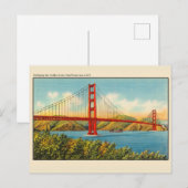 Carte Postale Vintage Golden Gate Bridge San Francisco (Devant / Derrière)
