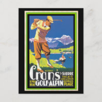 Vintage Golf Crans-sur-Sierre Poster vintage