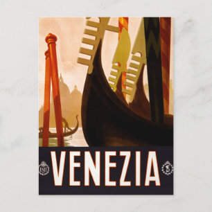 Carte Postale Vintage Gondola Venezia Italie Voyage