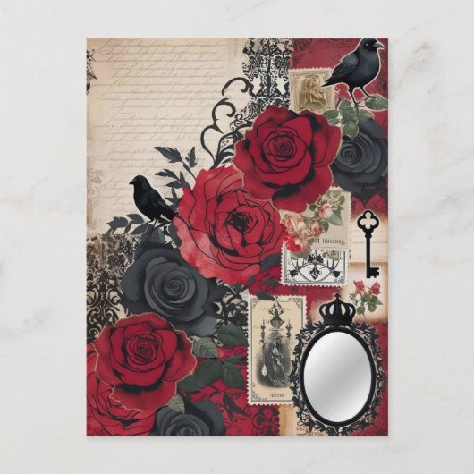 Carte Postale Vintage gothique romantique Élégant (Devant)