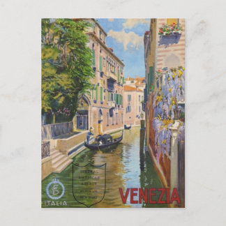 Carte Postale Vintage Grand Canal Gondolas Venise Italie Voyage