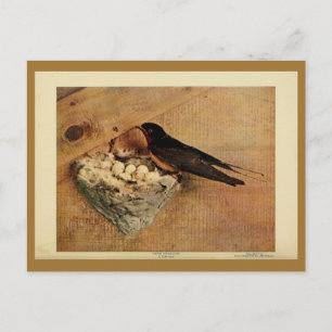 Carte Postale Vintage grange avale couleur litho photo