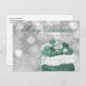 Carte postale vintage Green Joyeux Noël (Devant / Derrière)