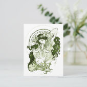 Carte Postale Vintage green lady art (Debout devant)