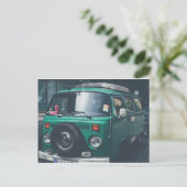 CARTE POSTALE VINTAGE GREEN VAN POSTCARD (Debout devant)