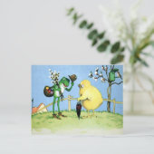 Carte postale vintage grenouille et poussin (Debout devant)