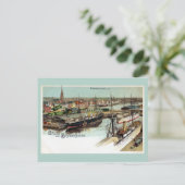 Carte Postale Vintage Gruss aus Bremerhaven litho (Debout devant)