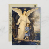 Carte postale vintage Guardian Angel (Devant / Derrière)