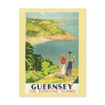 Carte postale vintage Guernesey The Sunshine Islan