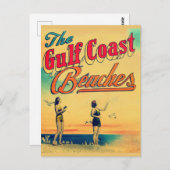 Carte postale vintage Gulf Coast Florida Beach (Devant / Derrière)