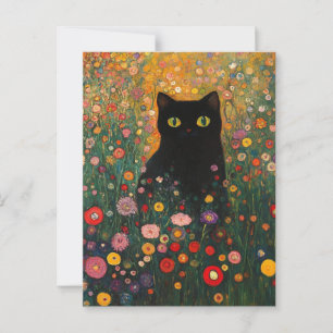 Carte postale Vintage Gustav Klimt Cat