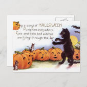 Carte postale vintage Halloween Art (Devant / Derrière)