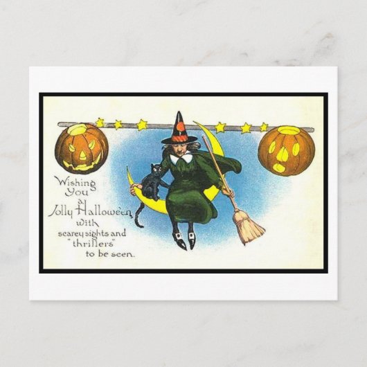 Carte postale vintage Halloween Art | Citrouilles  (Devant)