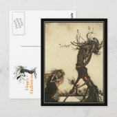 Carte Postale Vintage Halloween Arthur Rackham Witch (Devant / Derrière)