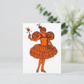 Carte Postale Vintage Halloween Citrouille Fairy (Debout devant)
