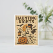 Carte Postale Vintage Halloween Haunting NIghts (Debout devant)
