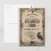 Carte Postale Vintage Halloween Invitation🎃🏴‍☠️ (Devant / Derrière)