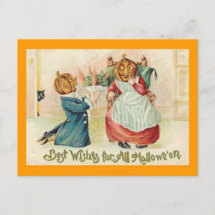 Carte Postale Vintage Halloween Jack oLantern Couple