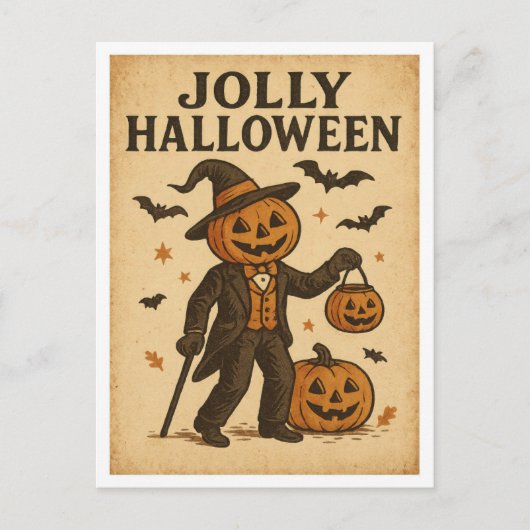 Carte Postale Vintage Halloween Jolly Halloween (Devant)