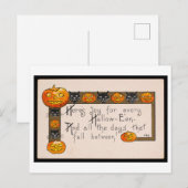 Carte postale vintage Halloween Joy (Devant / Derrière)