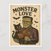 Carte Postale Vintage Halloween Monster Love (Devant)